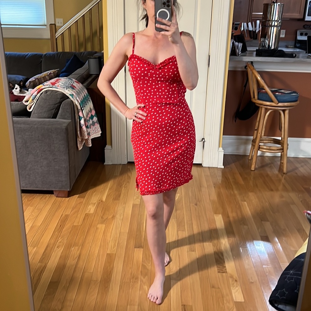 Eastnwest Label Polka Dot Mini Dress